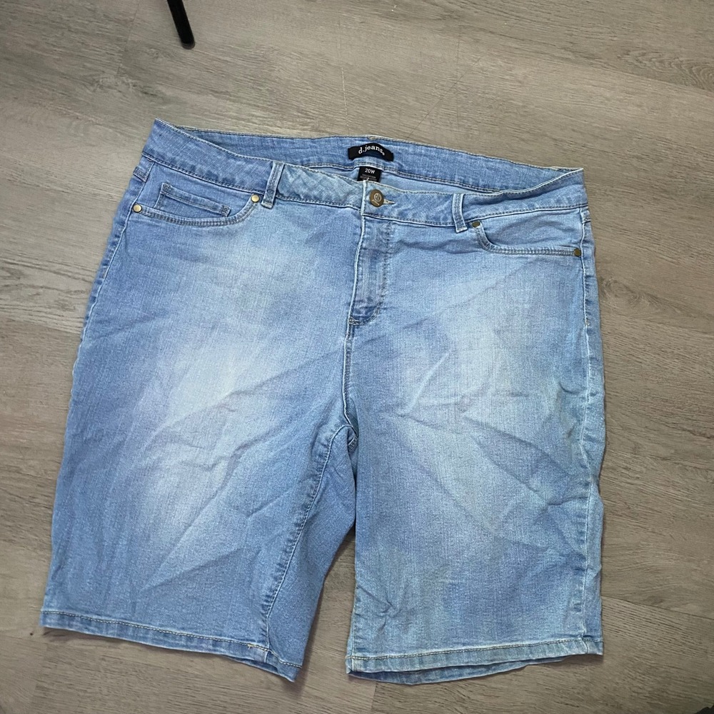 d.jeans Bermuda Shorts Women 20W Light Blue Stretch Denim